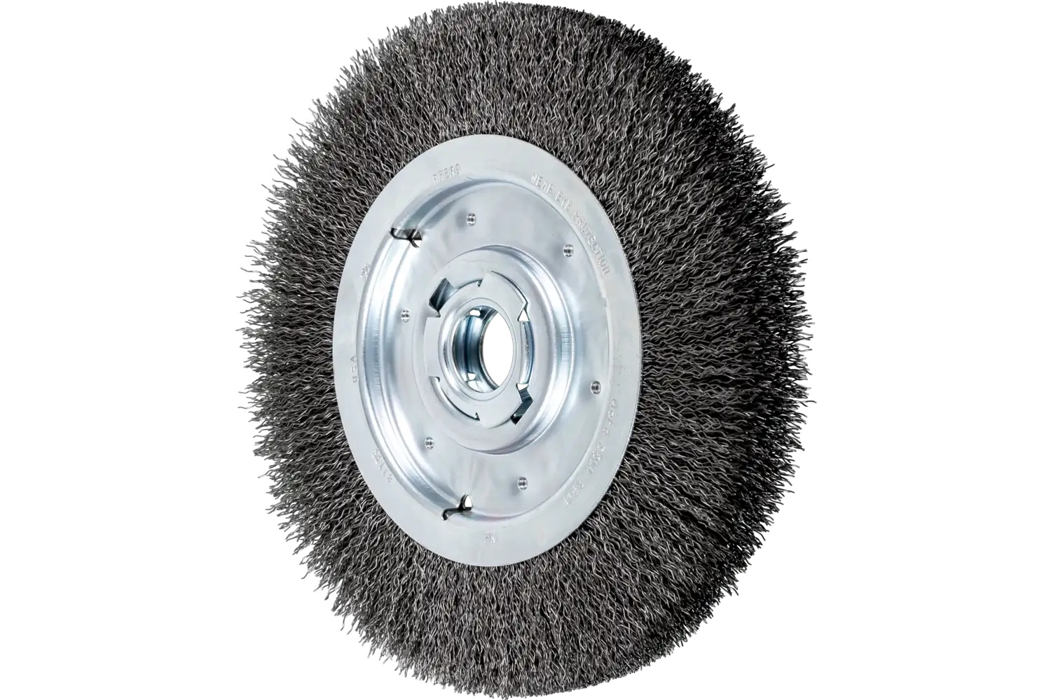 Picture of Pferd Crimped Wire Wheel Brush 10" Dia Medium Face .020 Carbon Steel 2" Keyed Arbor